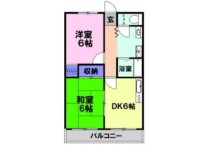 ふじマンション(2DK/2階)の間取り写真