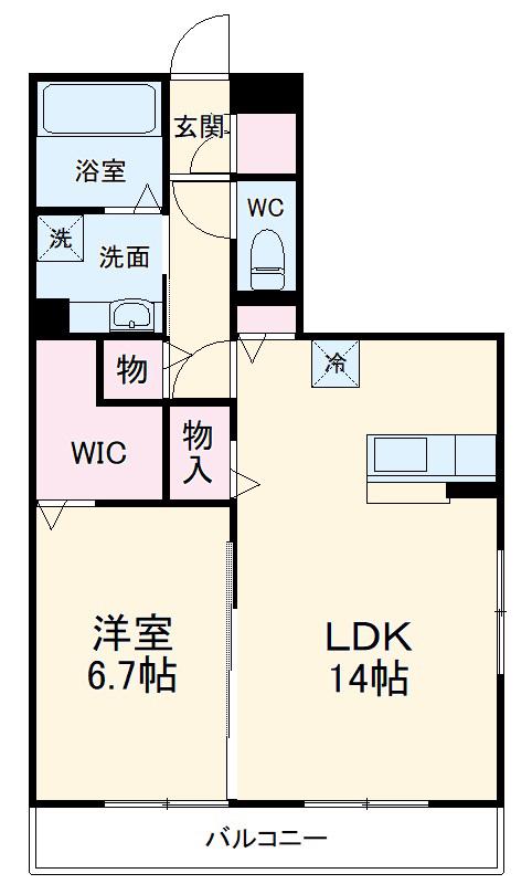 エクセル西船橋2(1LDK/2階)の間取り写真