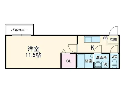 GRANVIA東千葉(1K/2階)の間取り写真