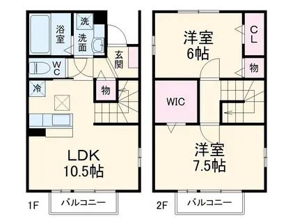 エスポワール（元福岡）(2LDK)の間取り写真