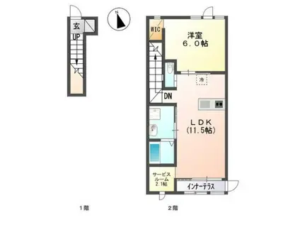 グレイシャス鎌倉(1SLDK/2階)の間取り写真