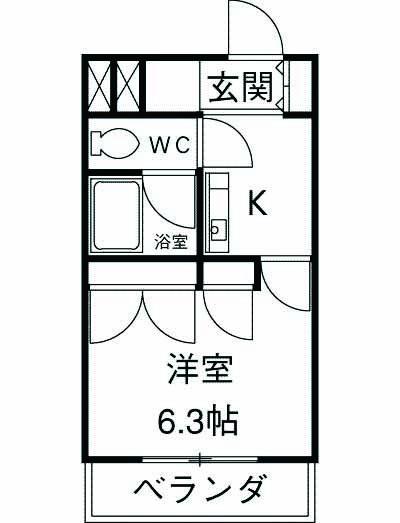 パルフェ城南ビル(1K/3階)の間取り写真