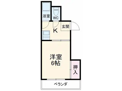 小島荘3号棟(1K/2階)の間取り写真