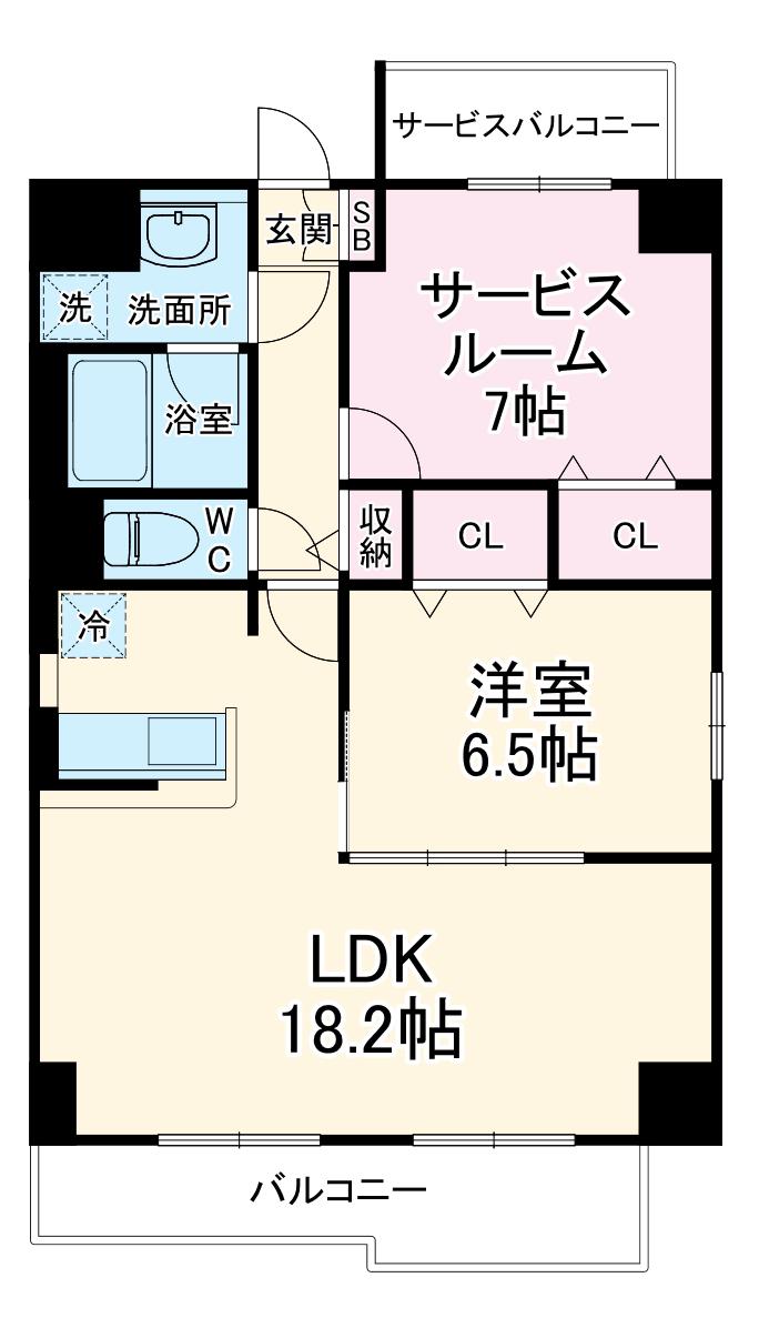 クアドリフォリエ ブルー(1SLDK/4階)の間取り写真