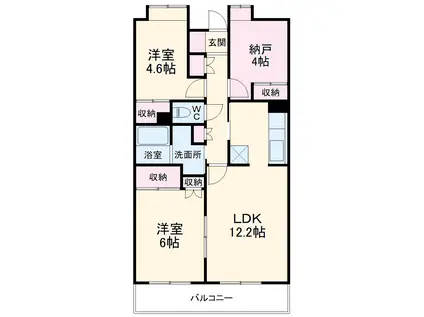 グランドゥール厚木(2SLDK/4階)の間取り写真