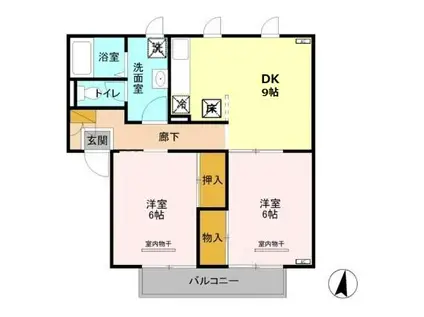 メゾン志藤B(3K/2階)の間取り写真