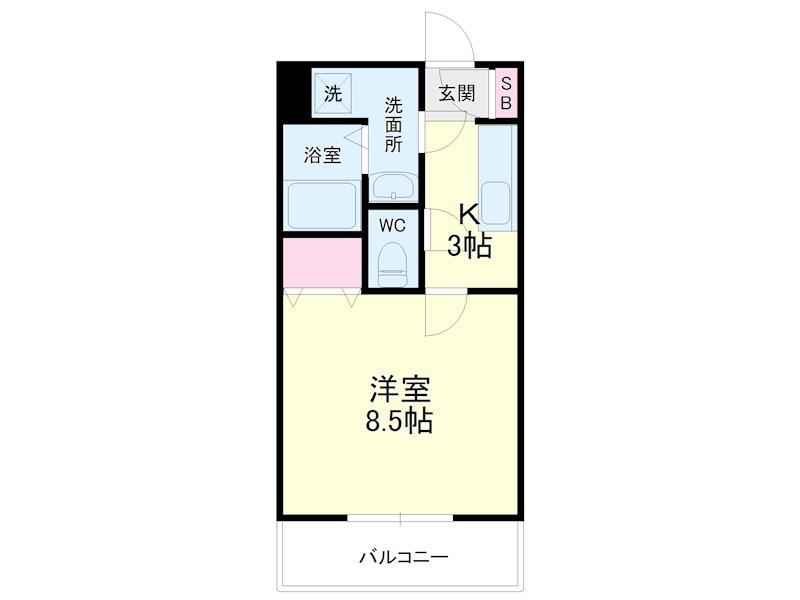 エルーセラ(1K/2階)の間取り写真