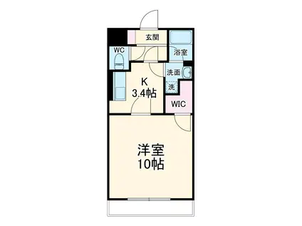 メゾーネ・オーブ(1K/4階)の間取り写真