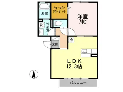 コンフィデンテⅡ(1LDK/3階)の間取り写真
