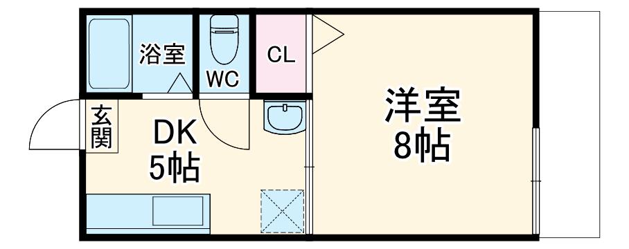 クレールメゾン(1DK/1階)の間取り写真