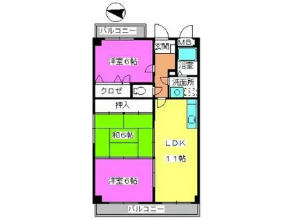 メルローズ30(3LDK/1階)の間取り写真