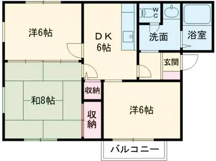 グリムハウス(3DK/2階)の間取り写真