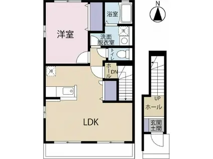 アネックスA(1LDK/2階)の間取り写真