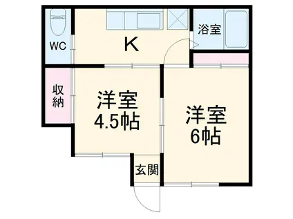 ハレ ナネア(2K/1階)の間取り写真