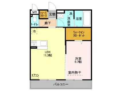 グレイス・フォレ Ⅰ(1LDK/2階)の間取り写真