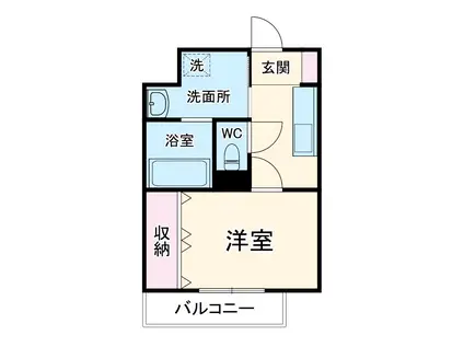 アモリールⅡ(1K/1階)の間取り写真