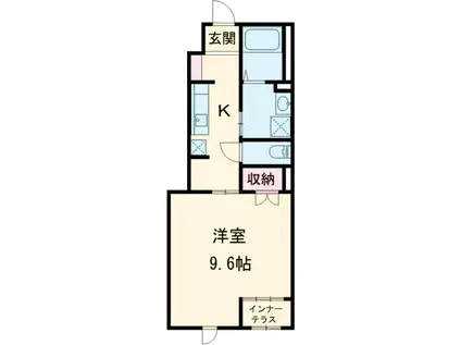 クリビアⅠ(1K/1階)の間取り写真