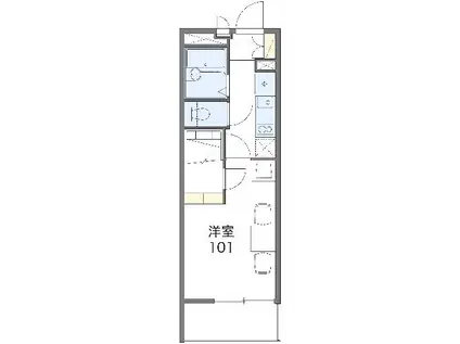 レオパレスタナヒガーデン(1K/1階)の間取り写真