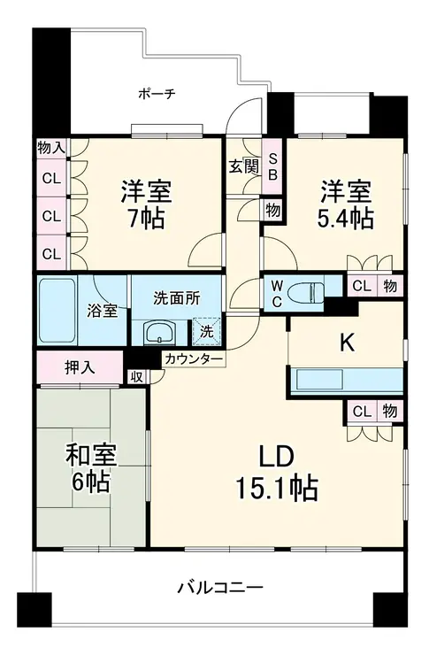 クリオ本厚木 壱番館 9階階 間取り