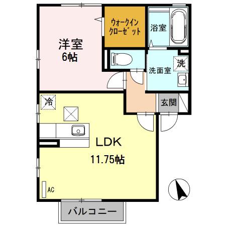 リ・ヴラン(1LDK/1階)の間取り写真