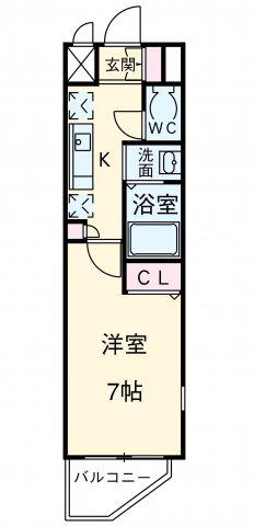 ボルゲーゼ駅南(1K/5階)の間取り写真