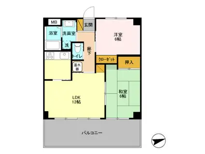 カーサフィオーレ(2LDK/3階)の間取り写真