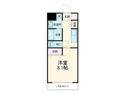 SKY CITY元浜(1K/2階)の間取り写真