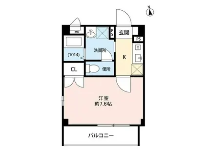 アンプルールフェール本川越(1K/3階)の間取り写真