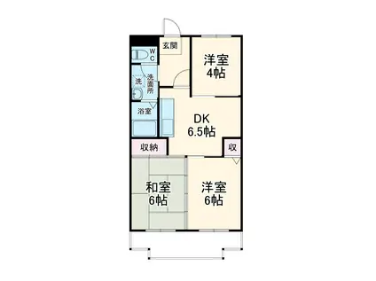 クローバーハイツ(3DK/2階)の間取り写真