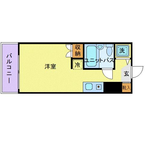 TOP門沢橋(ワンルーム/3階)の間取り写真