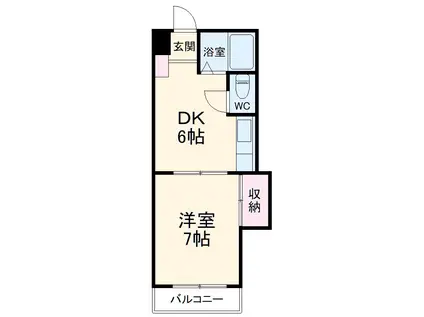 ビーンズバレー(1DK/2階)の間取り写真