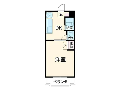 エクセレントM1(1DK/2階)の間取り写真