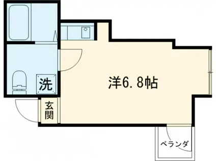 グランシャリオ(ワンルーム/2階)の間取り写真