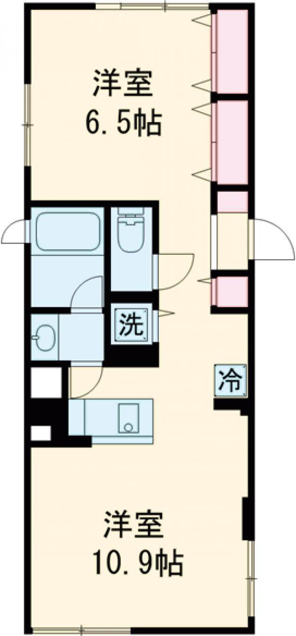 FARE桜新町Ⅴ(1LDK/2階)の間取り写真