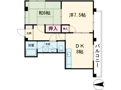 パークフィーネ中町(2DK/1階)の間取り写真