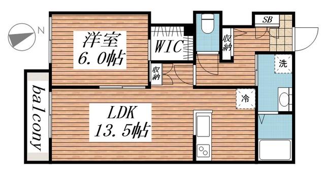 アーバンハイム(1LDK/2階)の間取り写真