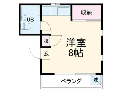 サンハイツ(ワンルーム/1階)の間取り写真