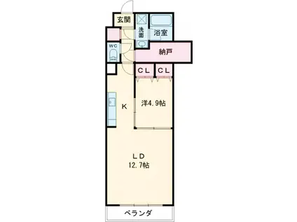サウスキャピタル(1LDK/3階)の間取り写真