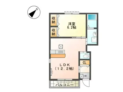 モンテソレイユ(1LDK/1階)の間取り写真