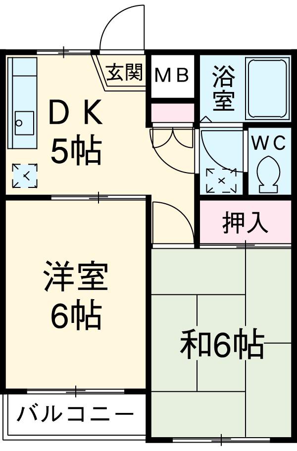 エスポワール錦(2DK/3階)の間取り写真