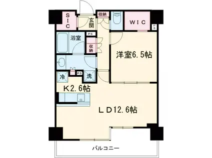 びゅうリエットグラン新宿戸山(1LDK/2階)の間取り写真