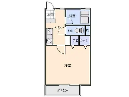 アネックス中川A棟(1K/2階)の間取り写真