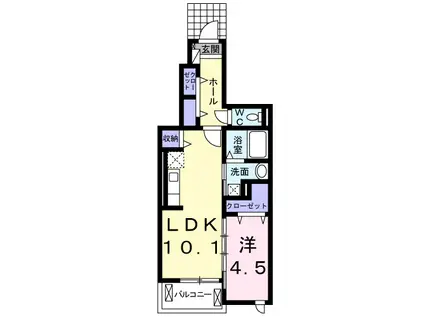 チェリーブロッサムⅠ(1LDK/1階)の間取り写真