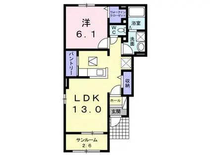 メゾン藤沢Ⅰ(1LDK/1階)の間取り写真