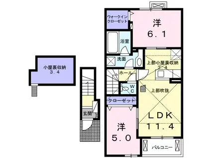 ライグッドⅤ(2LDK/2階)の間取り写真