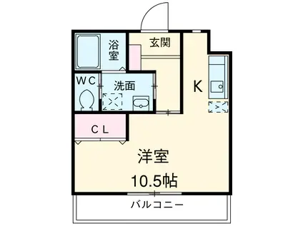 ハイツリベラ(ワンルーム/2階)の間取り写真