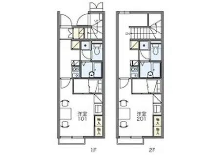 レオパレスHOPE28(1K/2階)の間取り写真
