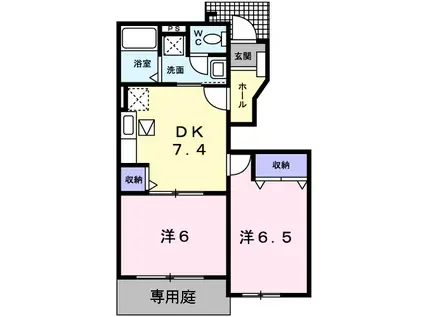 アメニティー神野(2DK/1階)の間取り写真