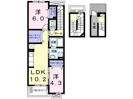 グレース 寿(2LDK/3階)の間取り写真