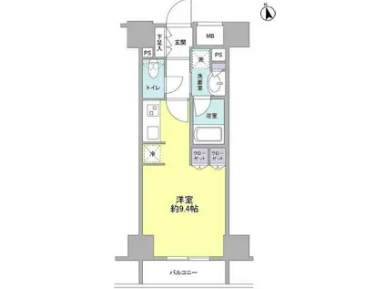 コンフォリア新宿御苑2(ワンルーム/3階)の間取り写真